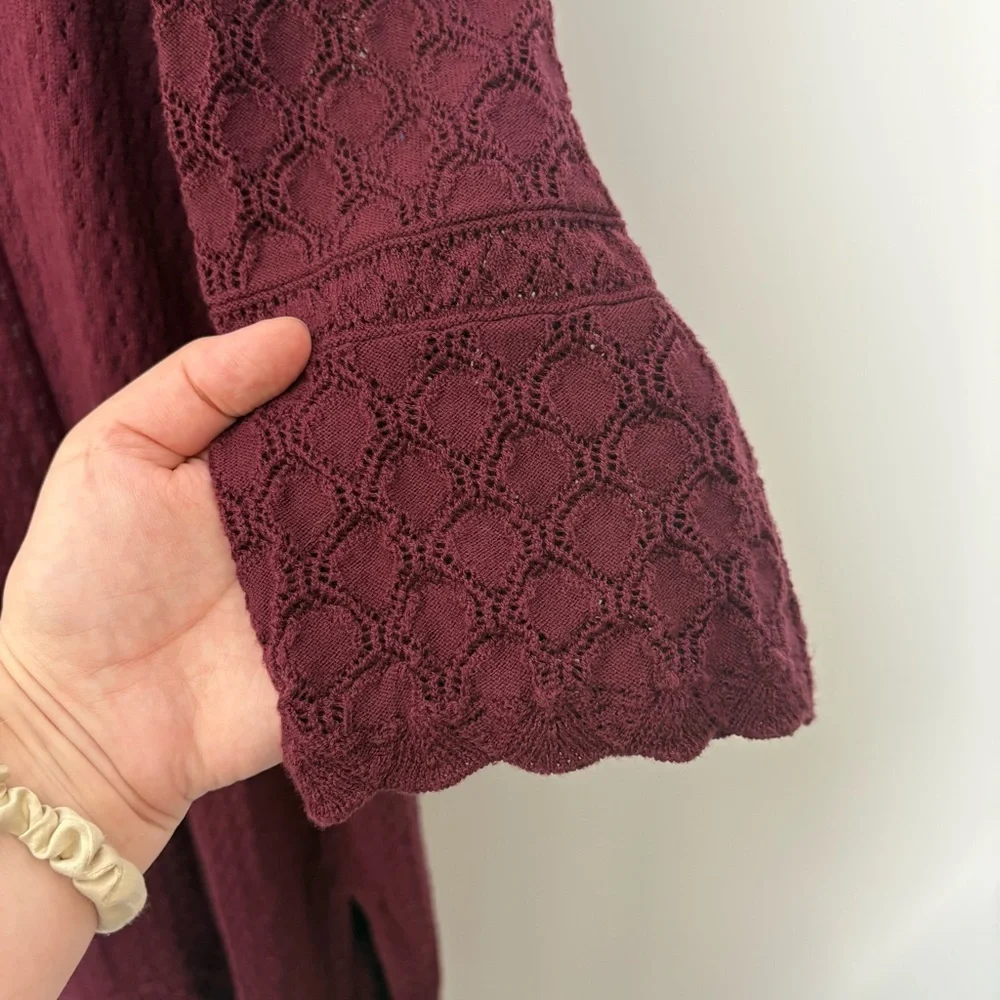 Anthropologie Odd Molly Maroon Duster Cardigan